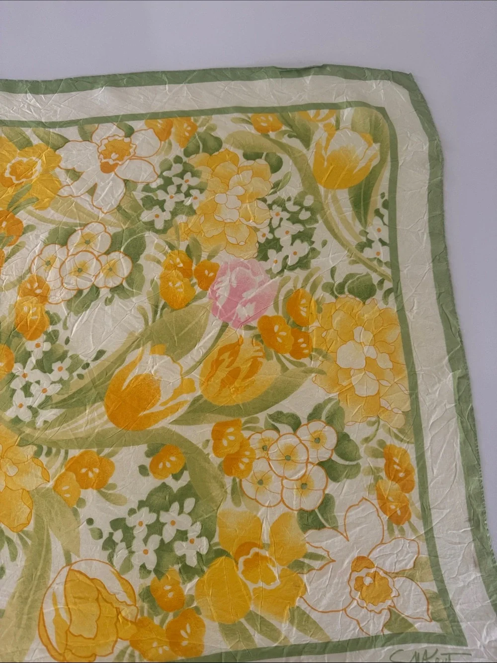 Vintage 1978 “Burst of Spring” Scarf by SM Kent for Avon Japan